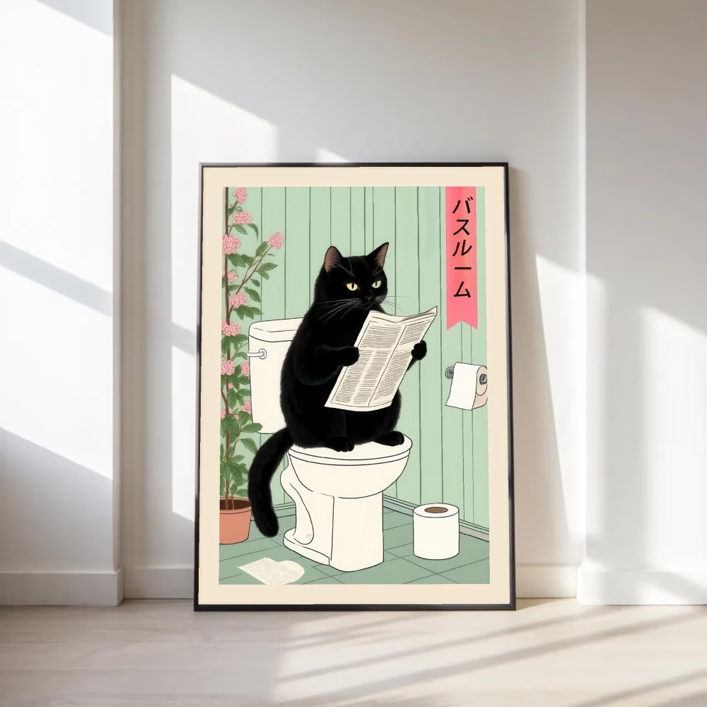 Home Decor Cat - Cuadro moderno, retro e interesante con
