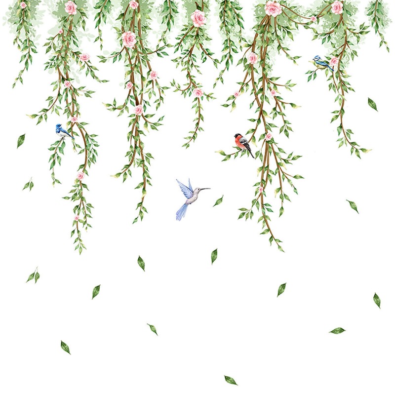 Home Decor Window Blinds - Pegatina de cristal de ramas, flores
