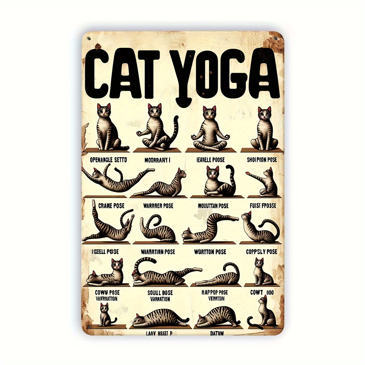 Home Decor Cat - Letrero de metal vintage 