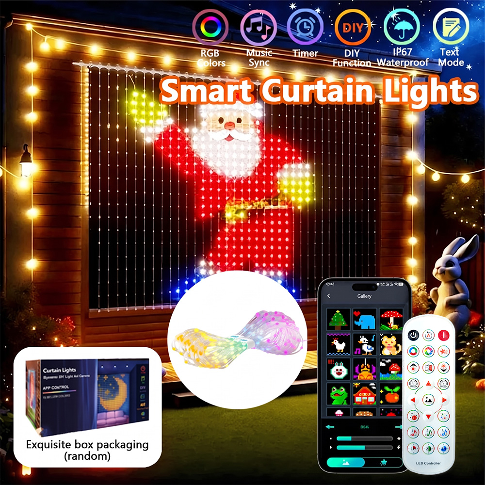 String Curtain Light - Cortina de luces inteligente de 256/400LED,
