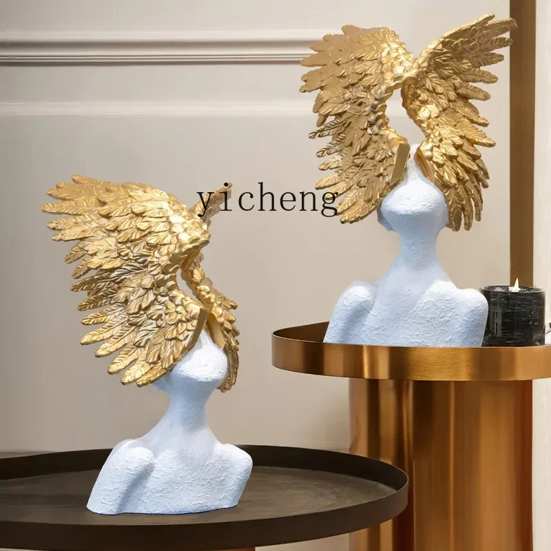 Home Decor Resin - Adorno de ángel con alas de
