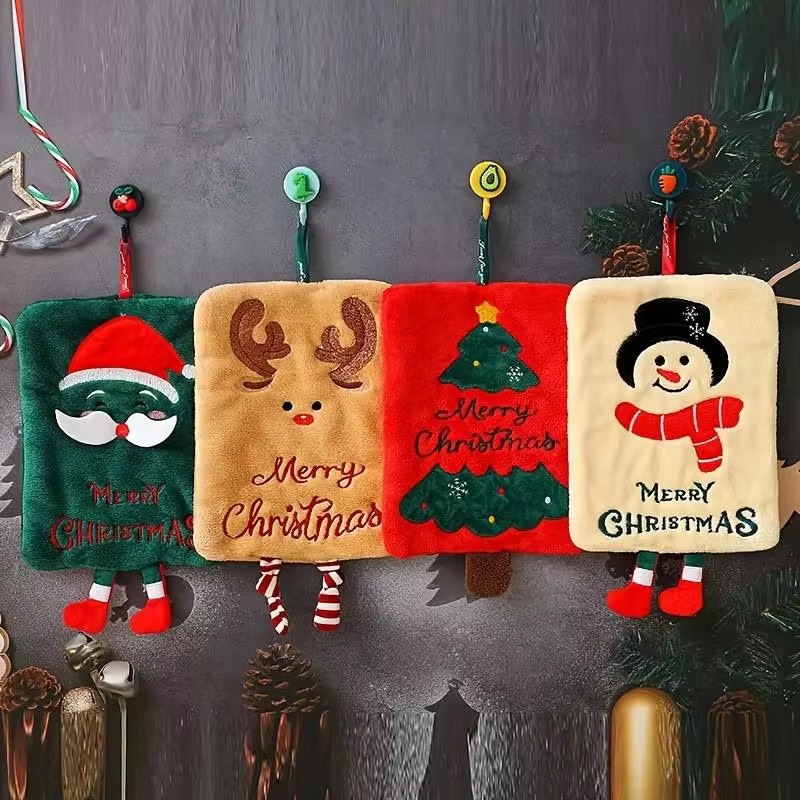 Home Decor Xmas Gifts - Toalla de Mano Colgante Navideña con