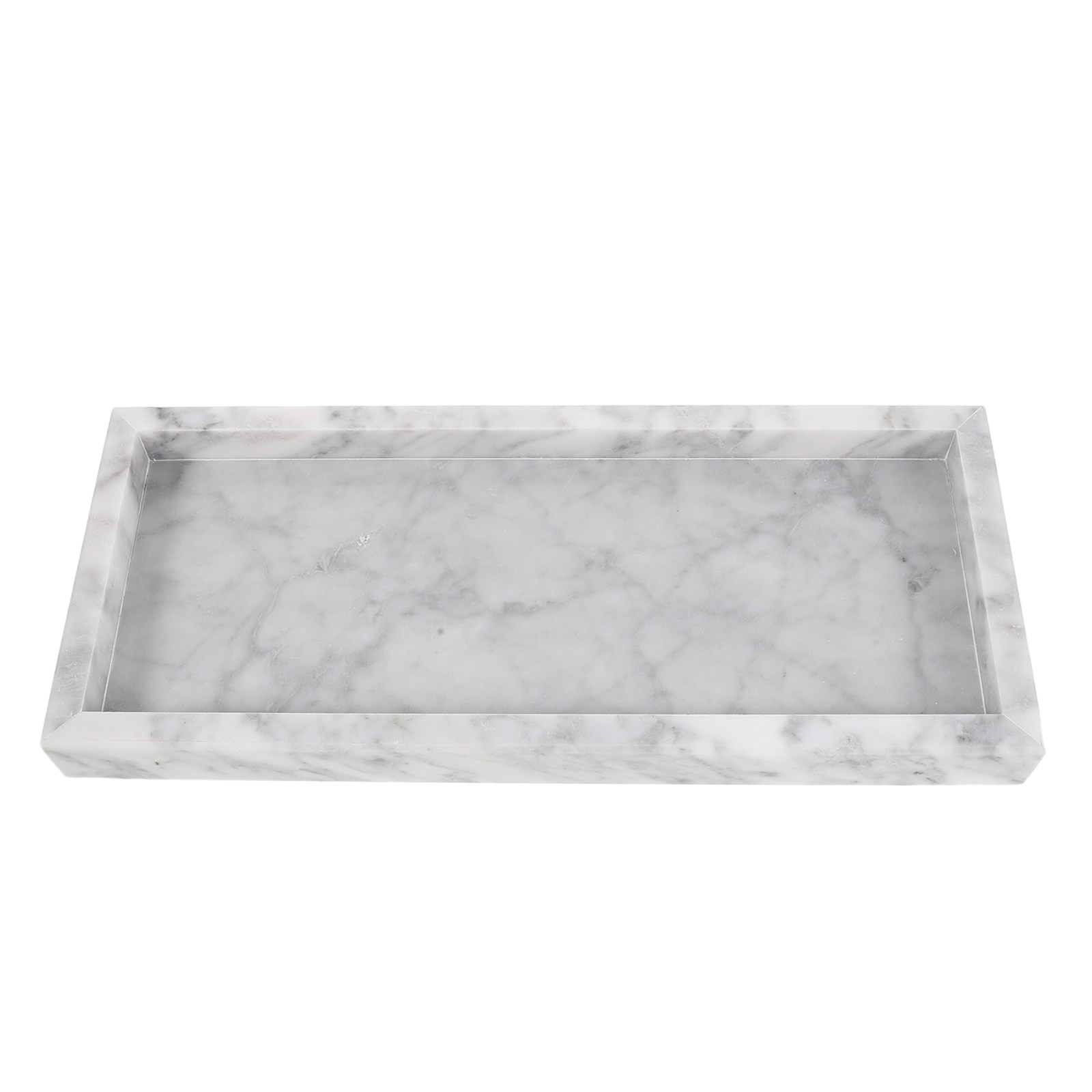 Home Decor Organizer - Bandeja rectangular de mármol para tocador