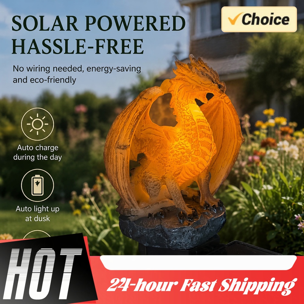 Home Decor Resin - Lámpara Solar de Jardín con Forma