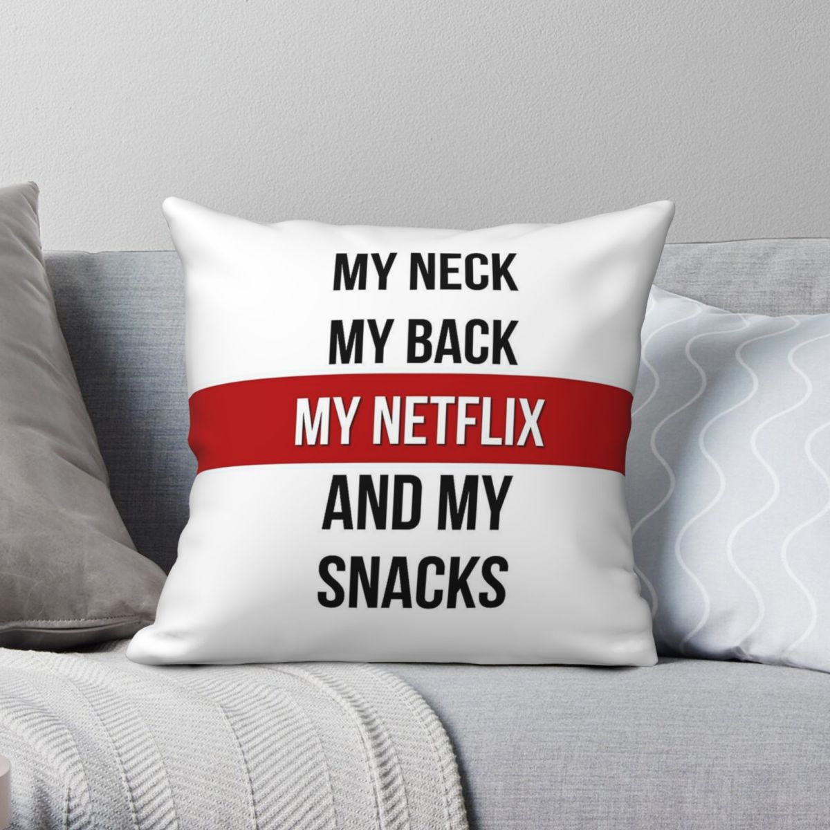 Home Decor Netflix - Funda de almohada cuadrada My Neck