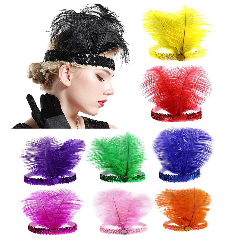 Home Decor Indonesia - Diadema de cristal con plumas de