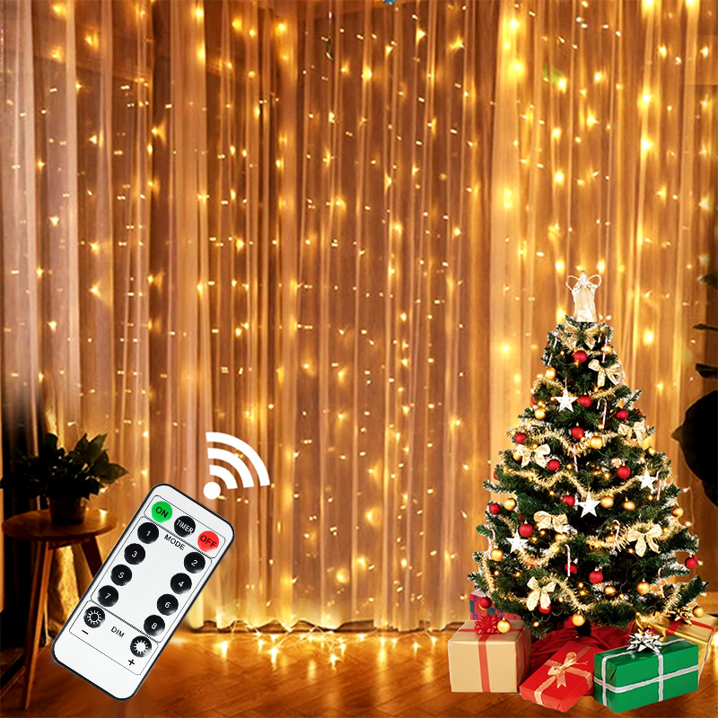 String Curtain Light - Cortina de luces LED navideñas, guirnalda