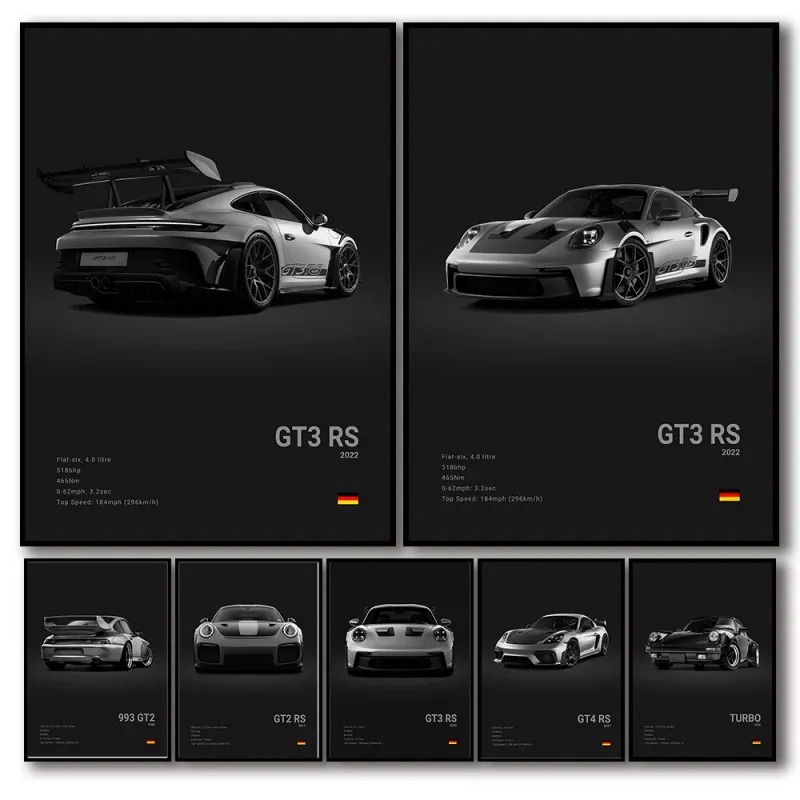 Germany Home Decor - Póster de coche deportivo de lujo