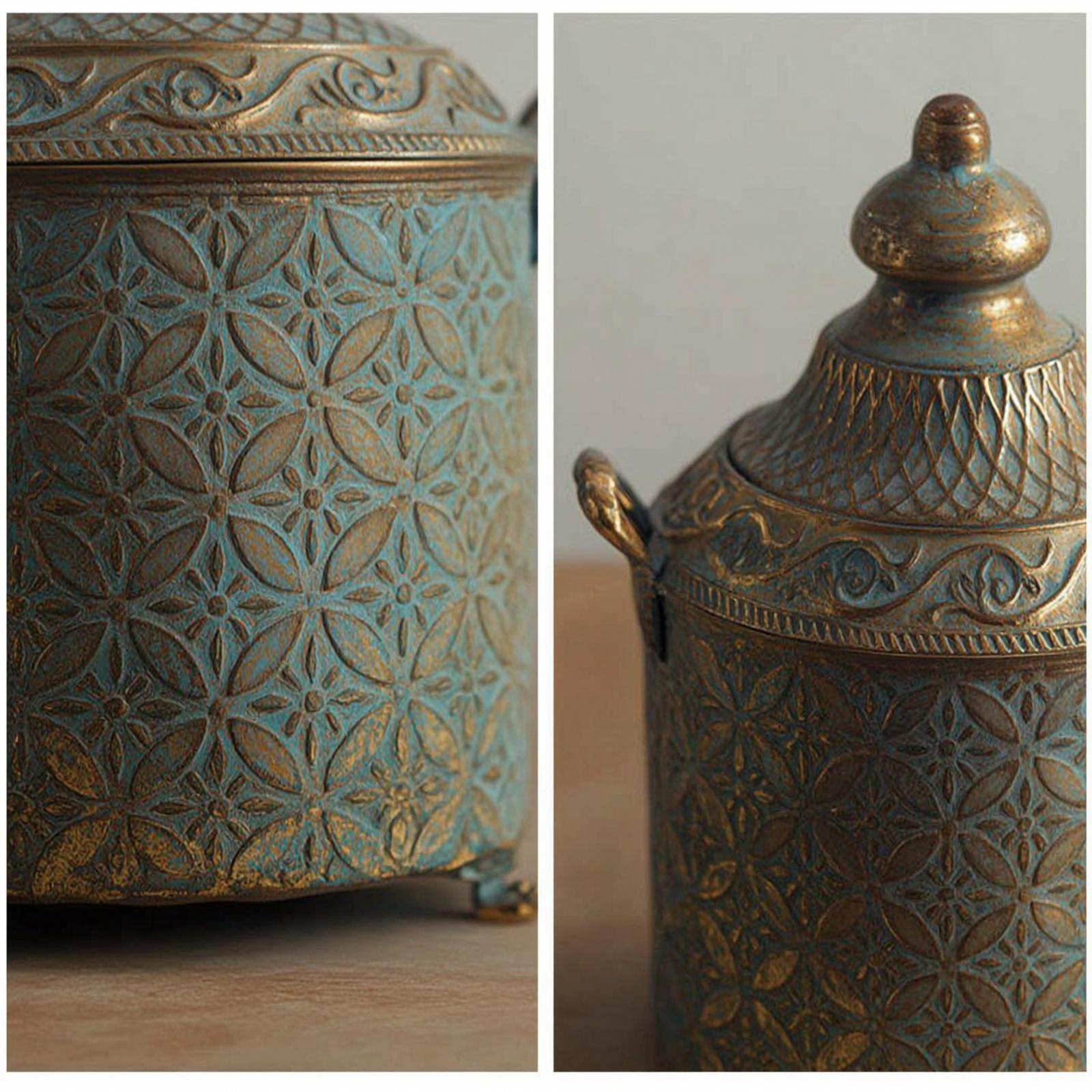 Home Decor Vase - Jarrón Decorativo de Hierro, Urna Dorada