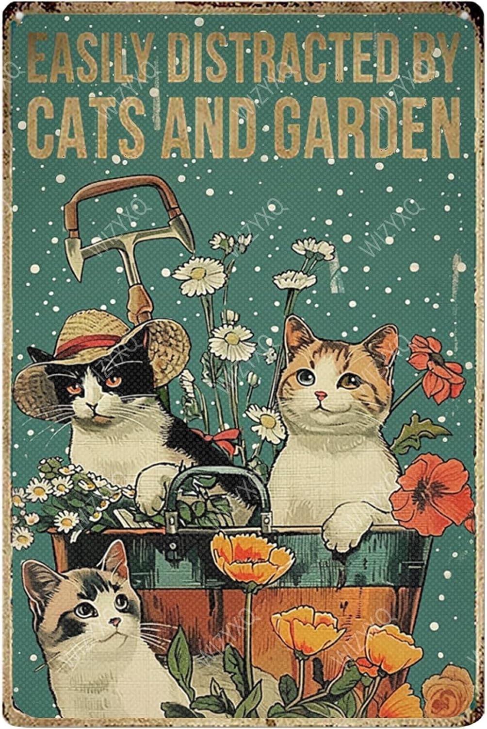 Home Decor Cat - Letreros metálicos con diseño de gatos