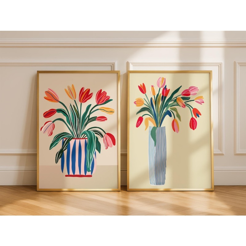 Home Decor Vase - Arte de pared en lienzo con
