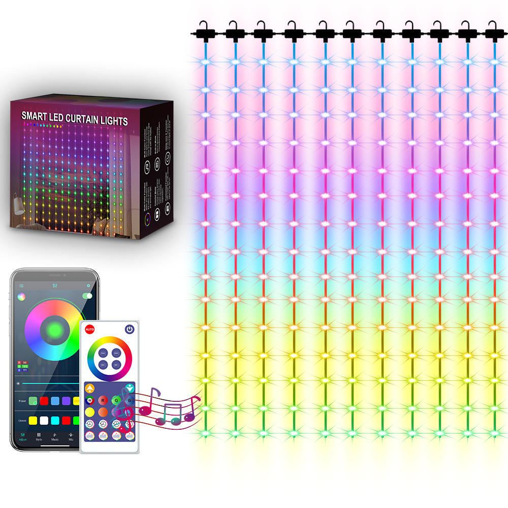 String Curtain Light - Guirnalda de luces LED con Bluetooth,