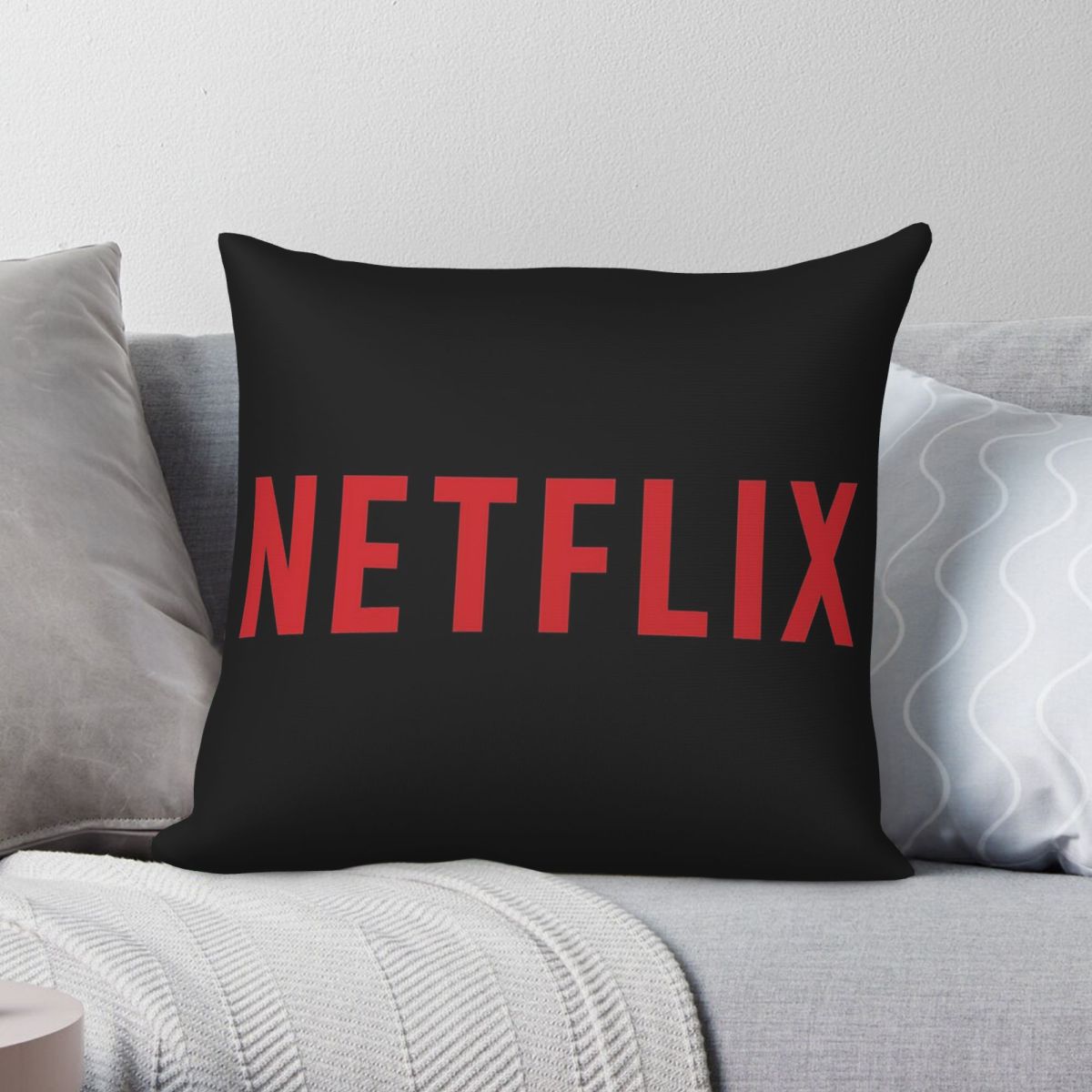 Home Decor Netflix - Funda de almohada cuadrada con logotipo