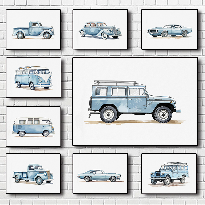 Pósteres Retro de arte de acua - Watercolor Poster Print reseña y precio
