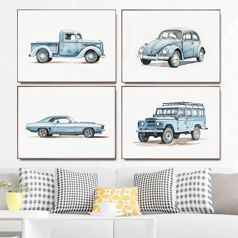 Pósteres Retro de arte de acua - Watercolor Poster Print reseña y precio