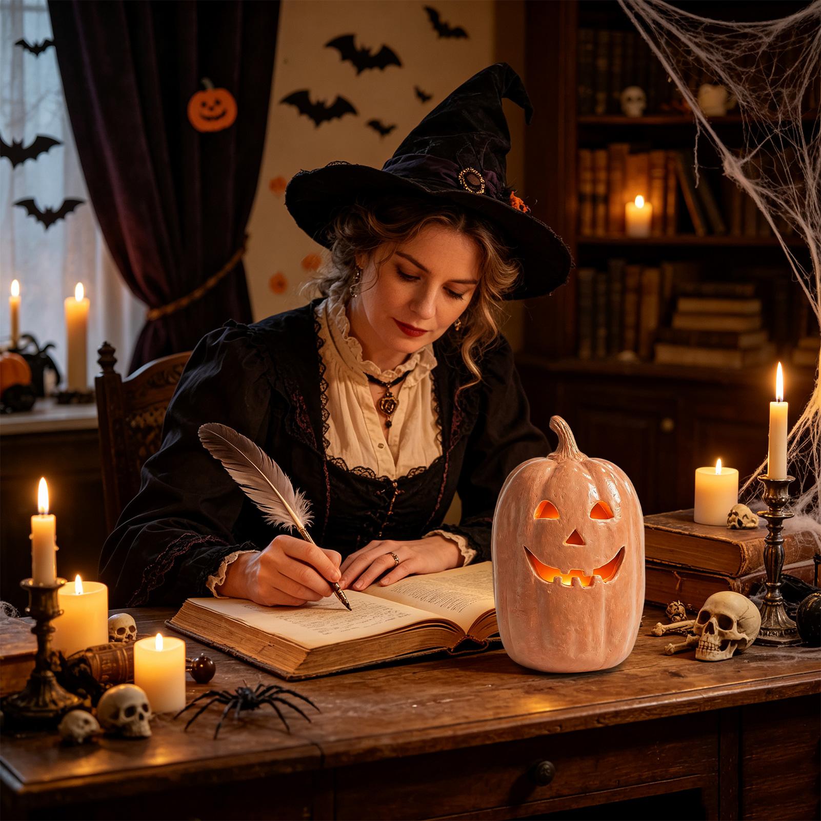 Linternas de calabaza espeluzn - Home Decor Resin reseña y precio