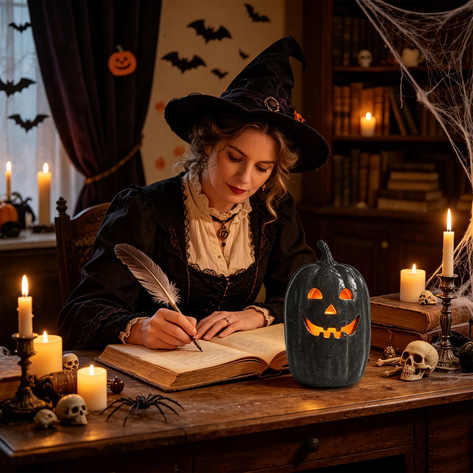 Linternas de calabaza espeluzn - Home Decor Resin reseña y precio
