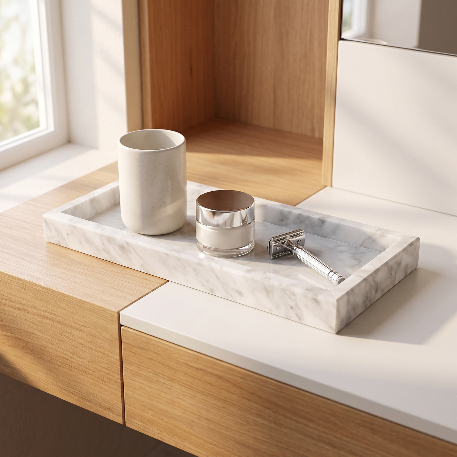 Bandeja rectangular de mármol  - Home Decor Organizer reseña y precio