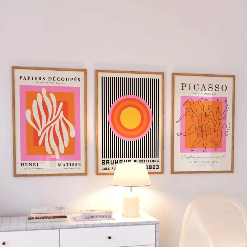 3 piezas de arte moderno naran - Home Decor Reviews reseña y precio