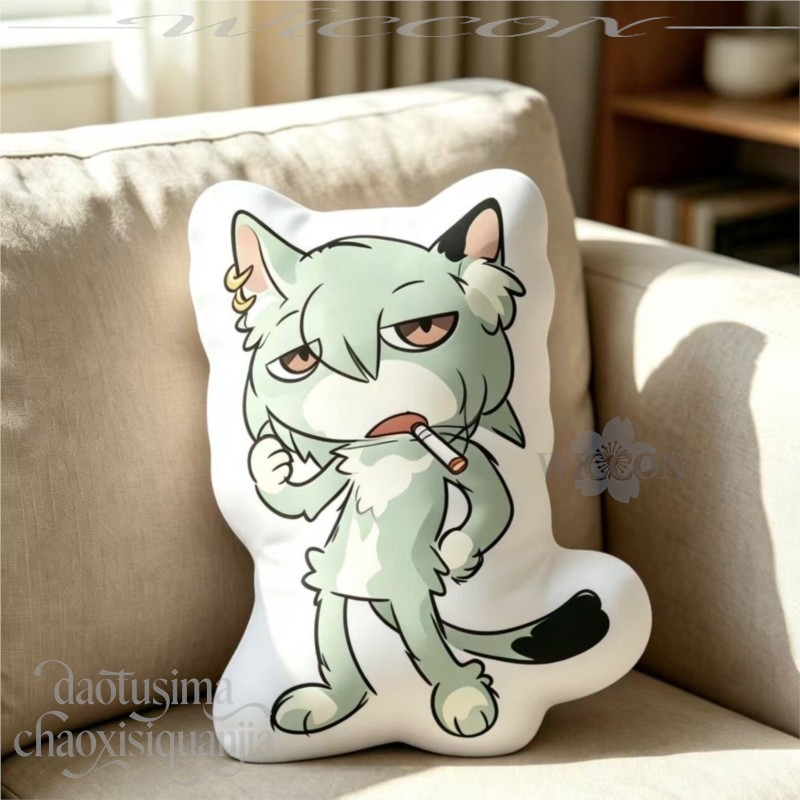 Yani Neko Chainsmoker Cat, coj - Decorative Throw Pillow reseña y precio