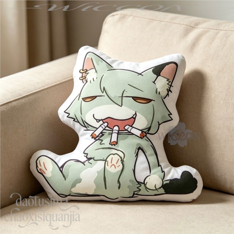 Yani Neko Chainsmoker Cat, coj - Decorative Throw Pillow reseña y precio