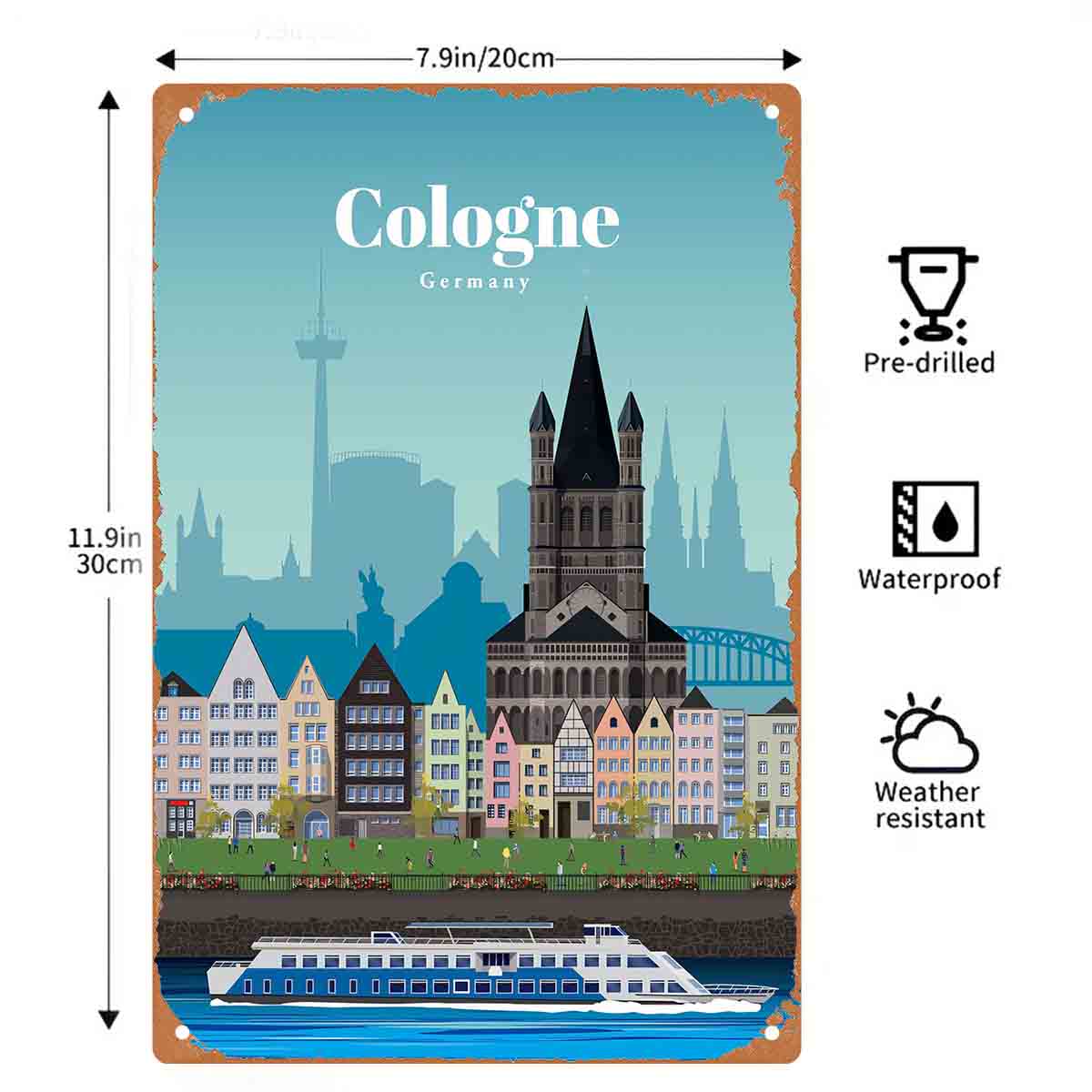 Letrero de metal decorativo 2D - Germany Home Decor reseña y precio