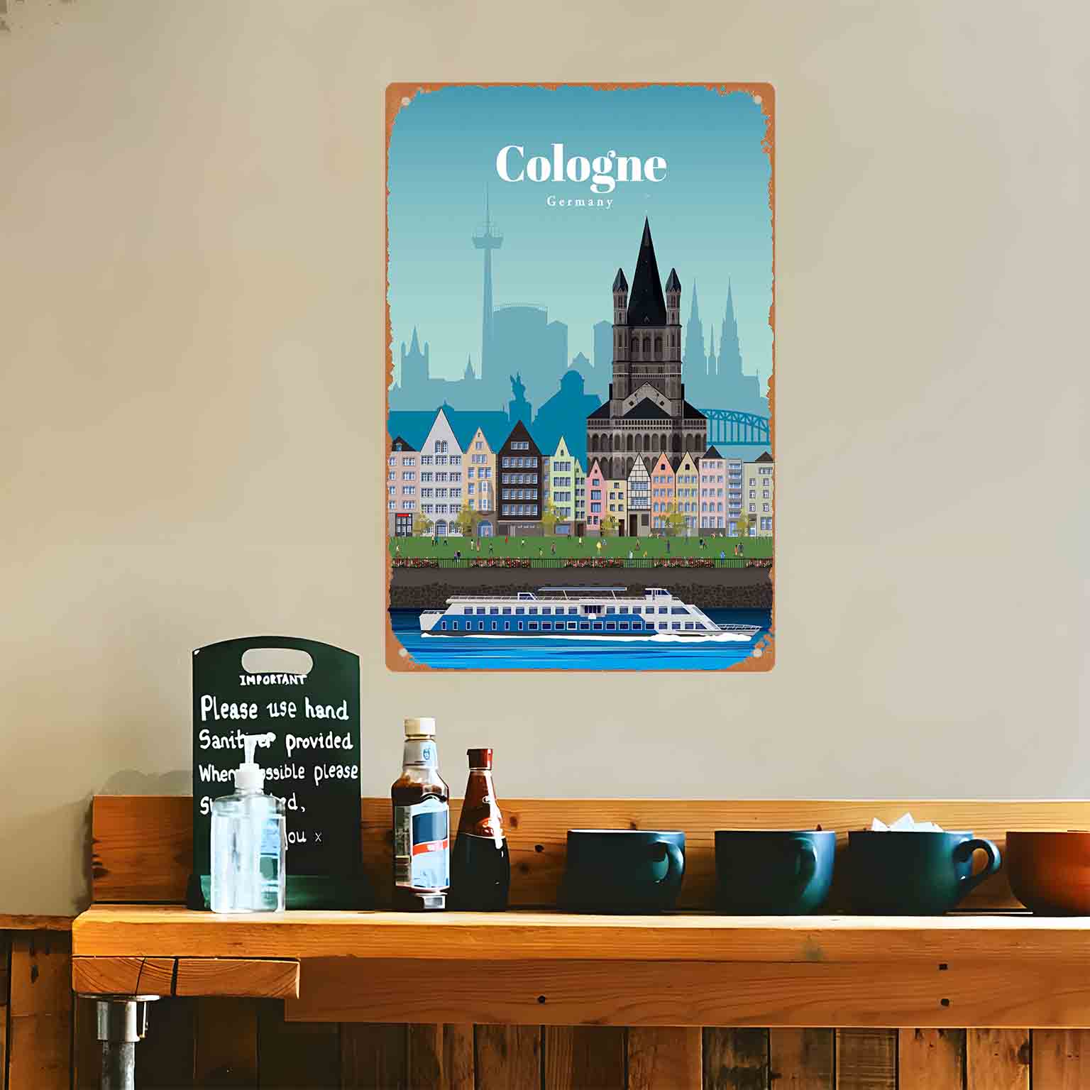 Letrero de metal decorativo 2D - Germany Home Decor reseña y precio