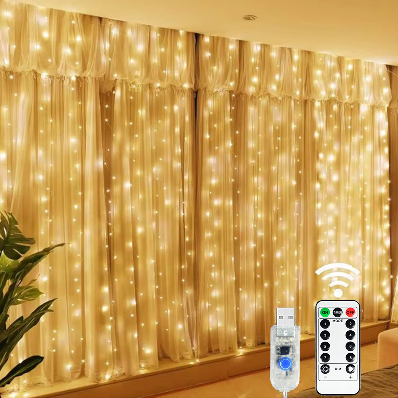 Cortina de luces LED navideñas - String Curtain Light reseña y precio