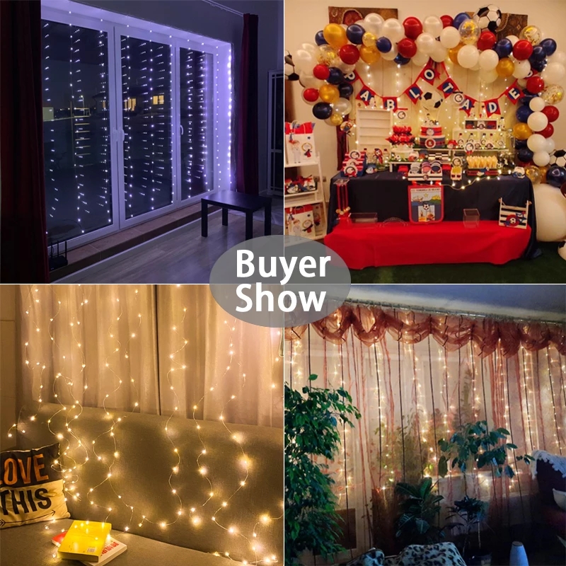 Cortina de luces LED navideñas - String Curtain Light reseña y precio
