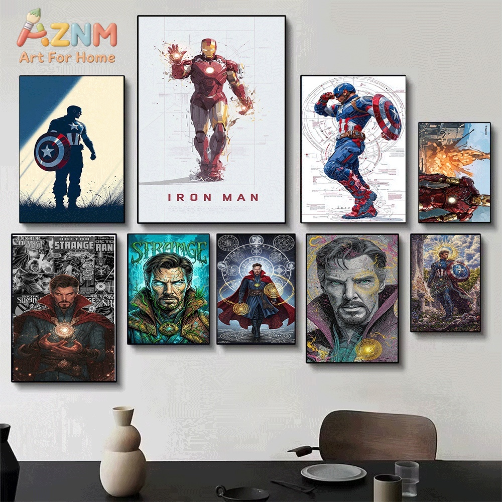 Silueta del Capitán América, P - Watercolor Poster Print reseña y precio