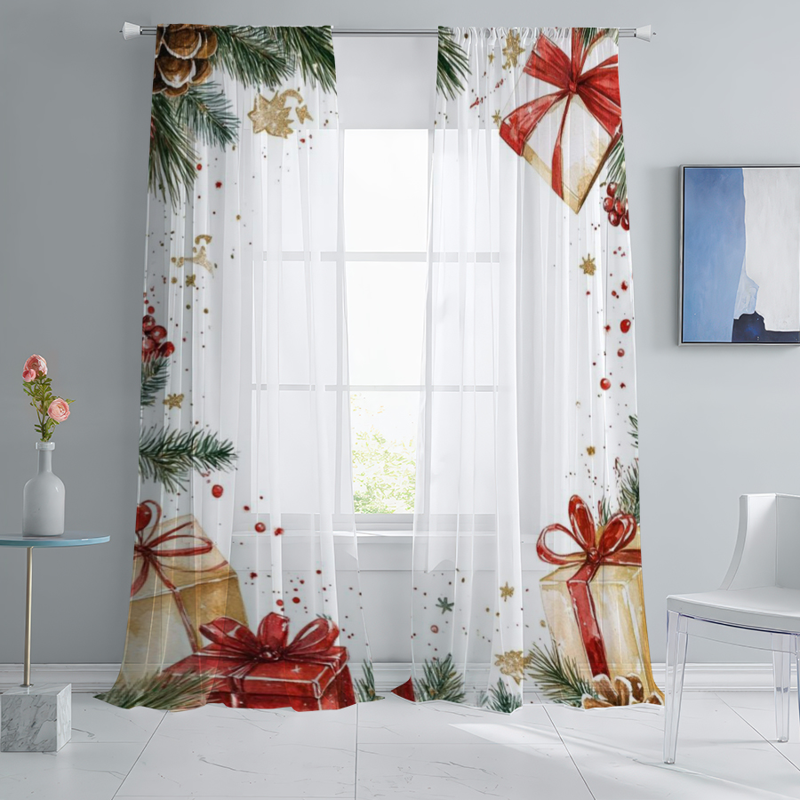 2 cortinas transparentes navid - Home Decor Xmas Gifts reseña y precio