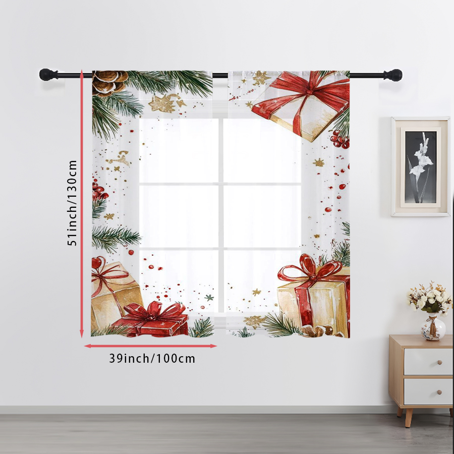 2 cortinas transparentes navid - Home Decor Xmas Gifts reseña y precio