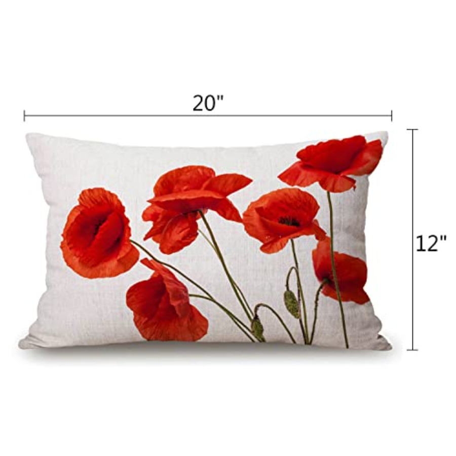 Fundas de almohada Poppy Flowe - Decorative Throw Pillow reseña y precio
