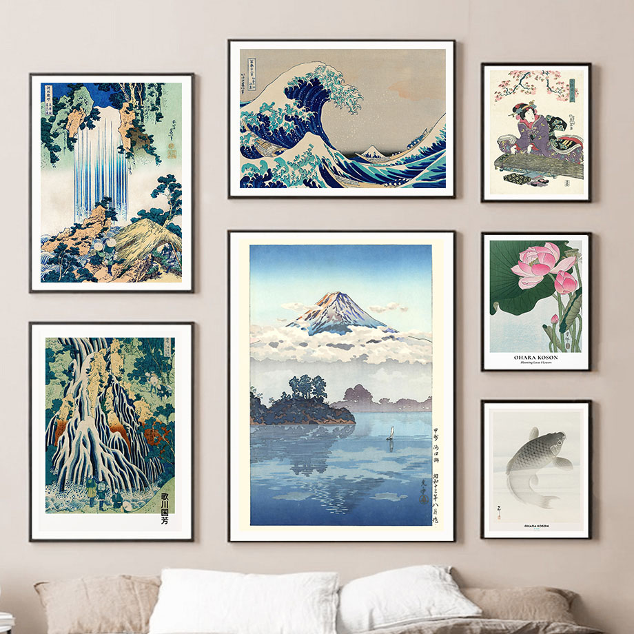 Póster de arte japonés Hokusai - Home Decor Japandi reseña y precio