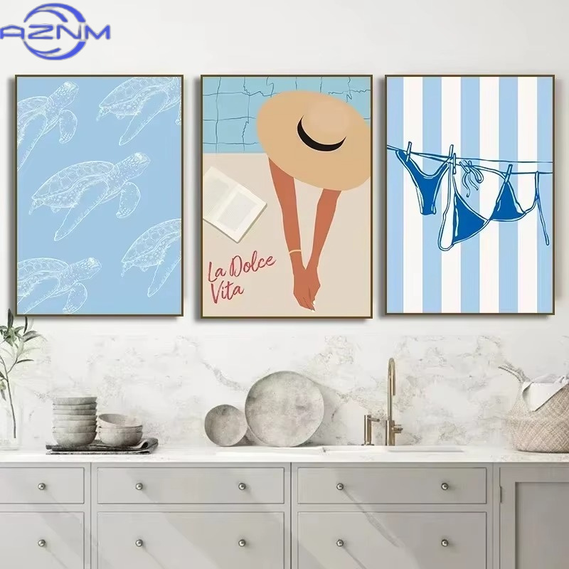 Póster de Seashells Meet Me At - Watercolor Poster Print reseña y precio
