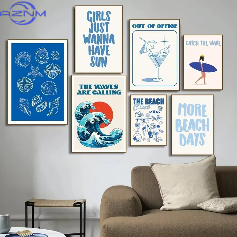Póster de Seashells Meet Me At - Watercolor Poster Print reseña y precio