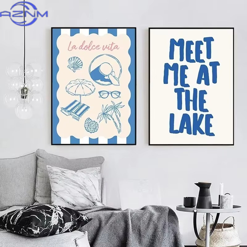 Póster de Seashells Meet Me At - Watercolor Poster Print reseña y precio