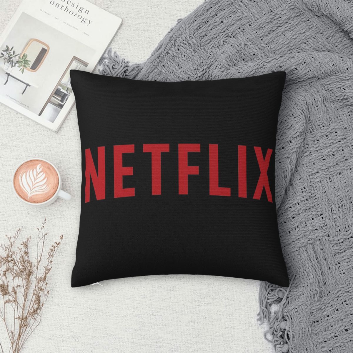 Funda de almohada cuadrada con - Home Decor Netflix reseña y precio